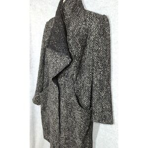 J. JILL Wool Blend Long Sweater Coat Cardigan M  Speckled Heavy Knit Timeless